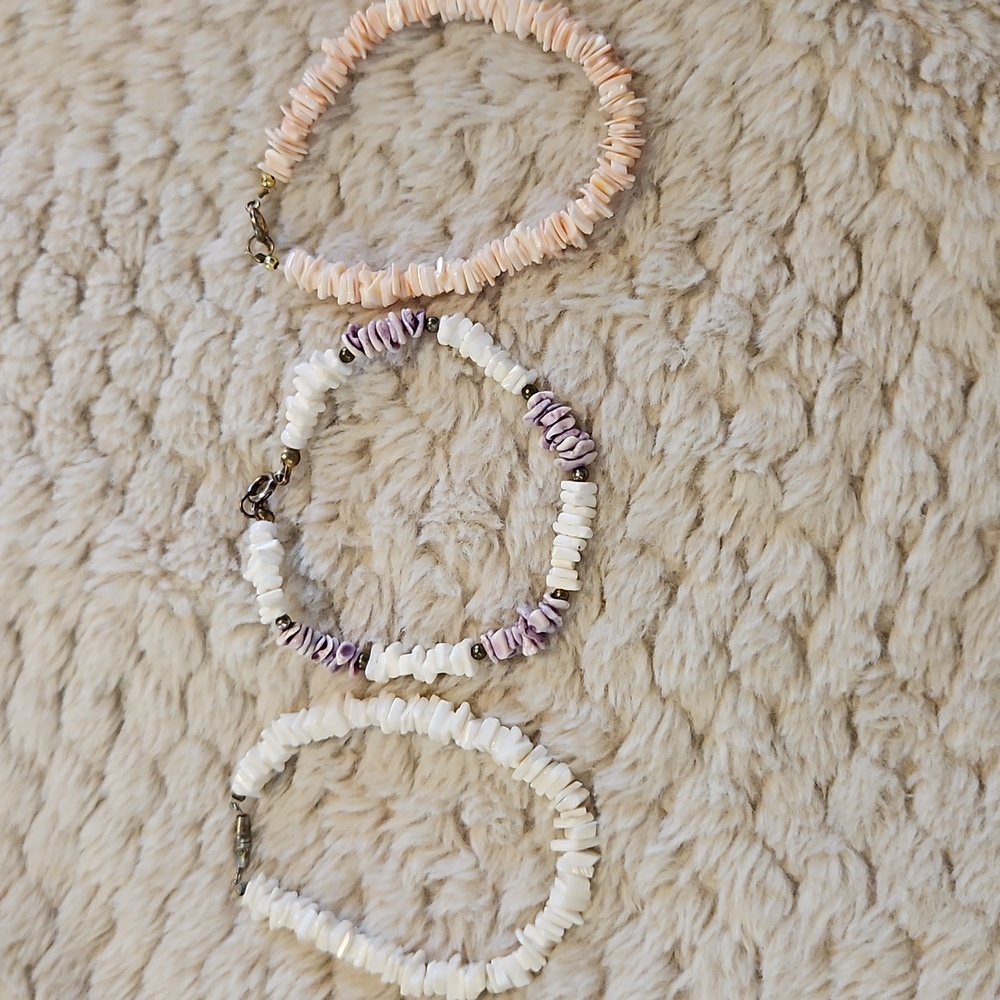 0190 Bracelet lot of 3 - shell 🐚